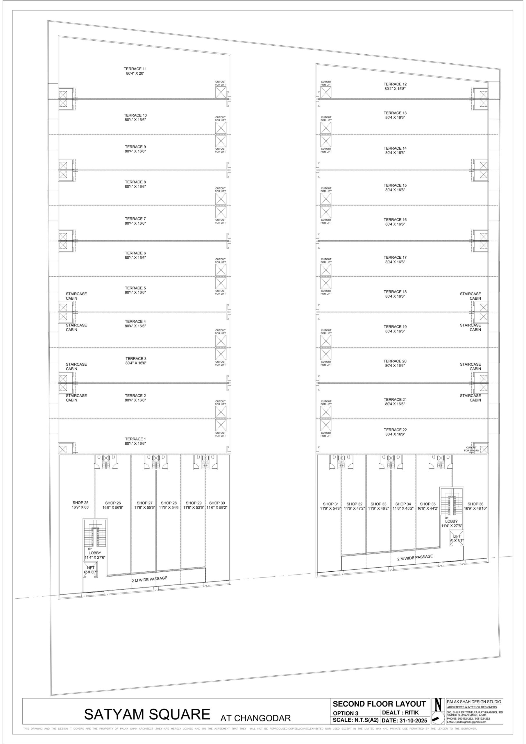 SECOND FLOOR PLAN SATYAM SQUARE